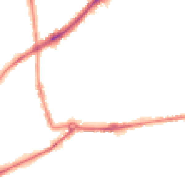 Night-time road noise heatmap for NG7 1JY