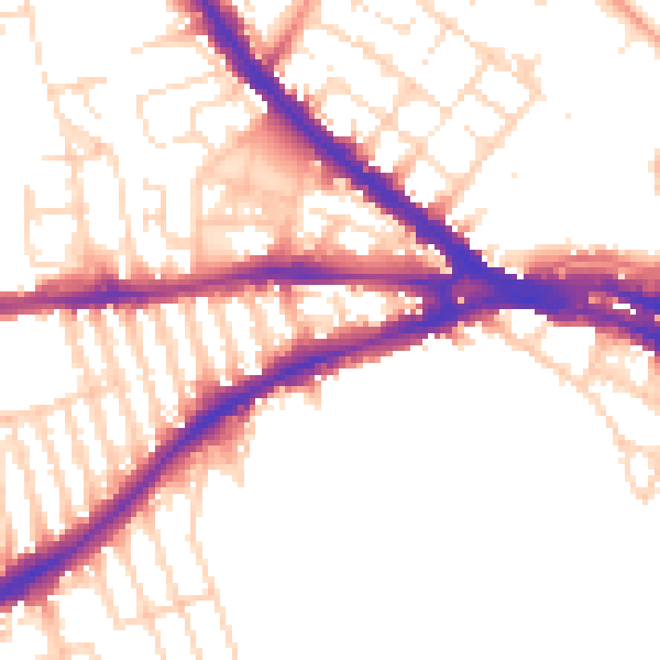Daytime road noise heatmap for NG7 1NJ