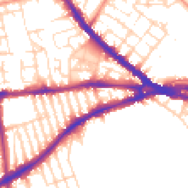 Daytime road noise heatmap for NG7 1NL