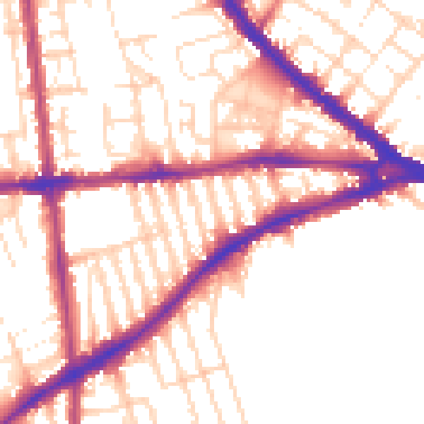 Daytime road noise heatmap for NG7 1NY