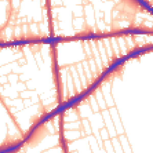 Daytime road noise heatmap for NG7 1QB