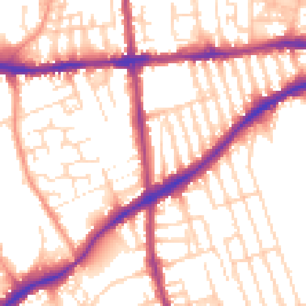 Daytime road noise heatmap for NG7 1QT