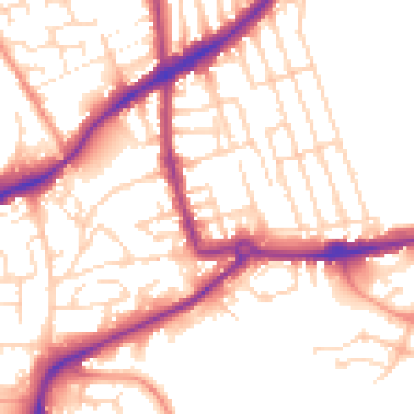 Daytime road noise heatmap for NG7 1SF
