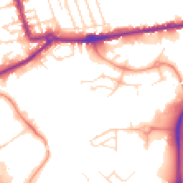 Daytime road noise heatmap for NG7 1TH