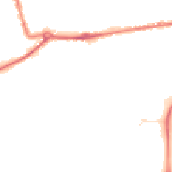 Night-time road noise heatmap for NG7 1TH