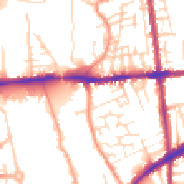 Daytime road noise heatmap for NG7 2AS