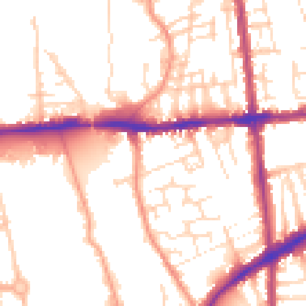 Daytime road noise heatmap for NG7 2BS