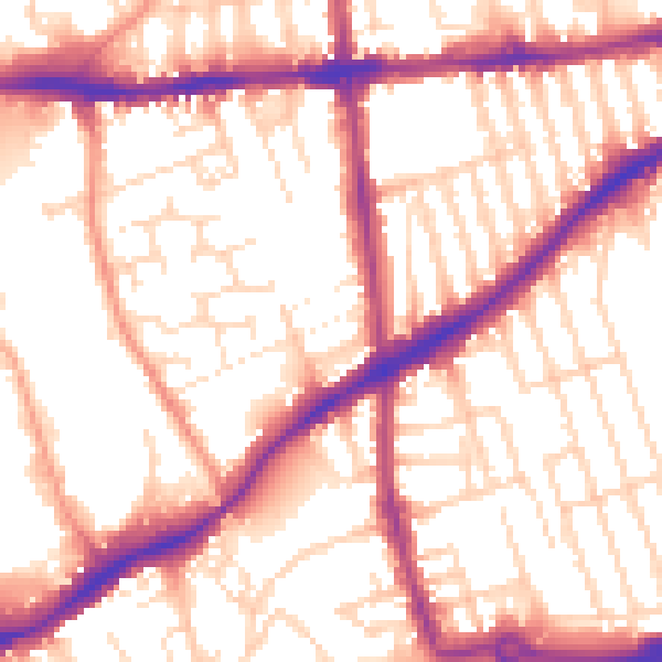 Daytime road noise heatmap for NG7 2BW