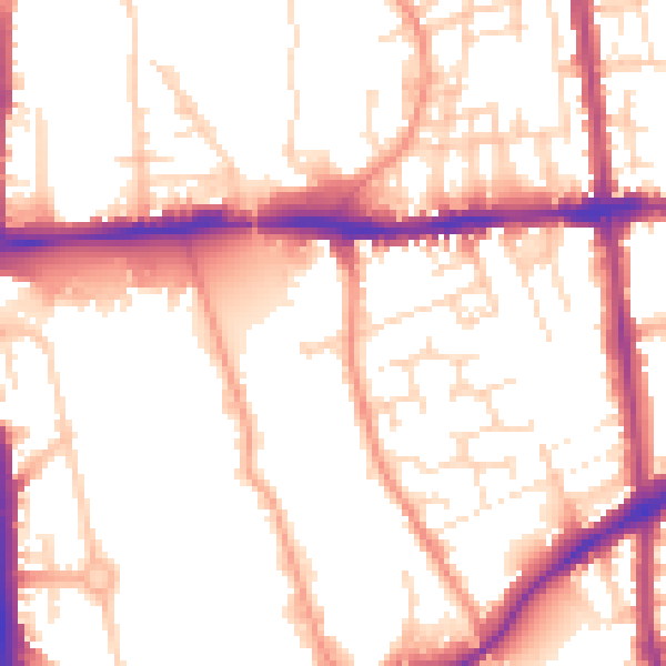Daytime road noise heatmap for NG7 2DA