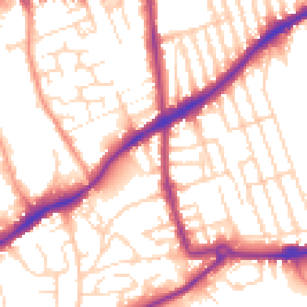 Daytime road noise heatmap for NG7 2DQ