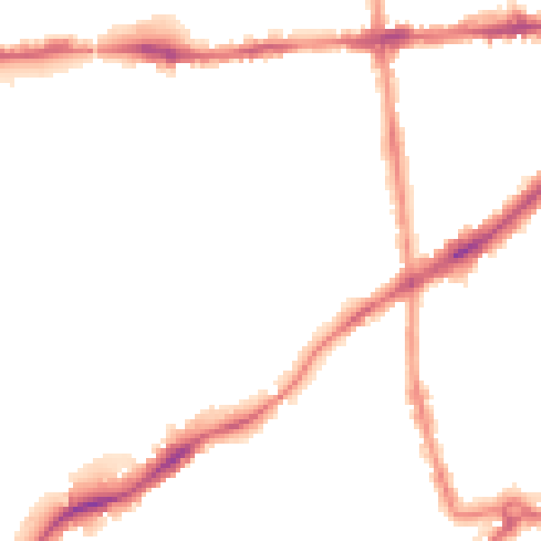 Night-time road noise heatmap for NG7 2DY