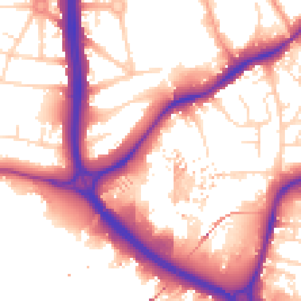 Daytime road noise heatmap for NG7 2EB