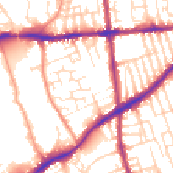 Daytime road noise heatmap for NG7 2EE