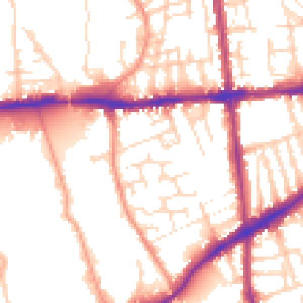 Daytime road noise heatmap for NG7 2FA