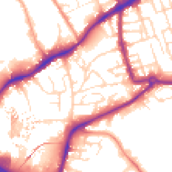 Daytime road noise heatmap for NG7 2FE