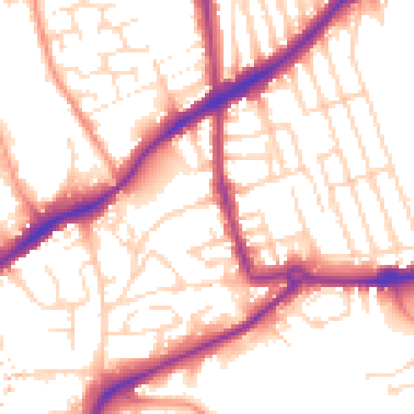 Daytime road noise heatmap for NG7 2FF