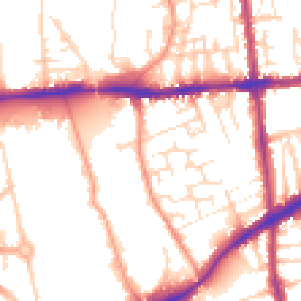 Daytime road noise heatmap for NG7 2FL