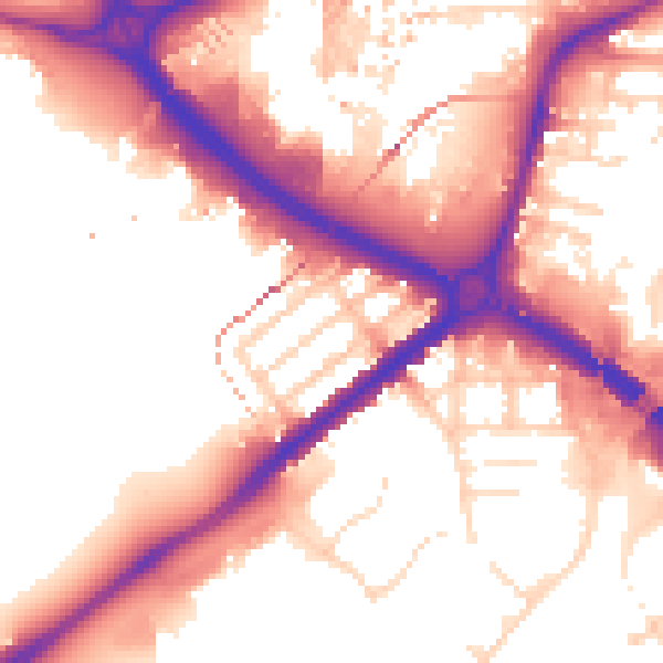 Daytime road noise heatmap for NG7 2JF