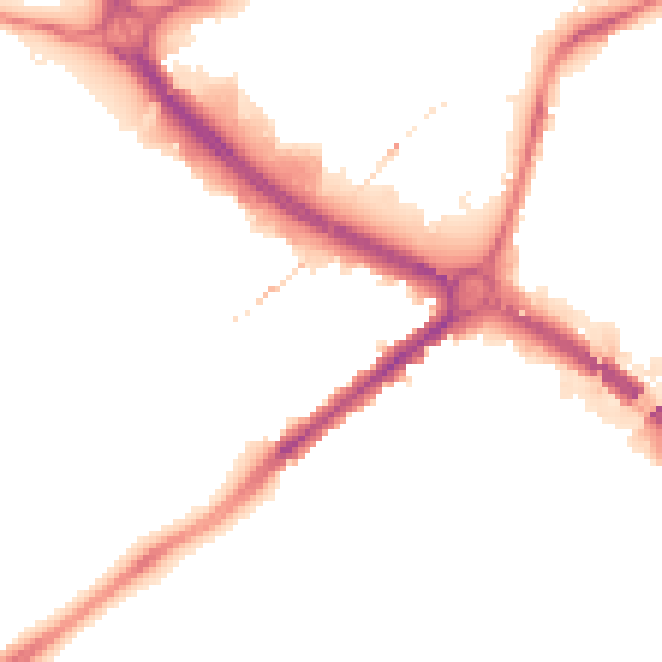 Night-time road noise heatmap for NG7 2JF