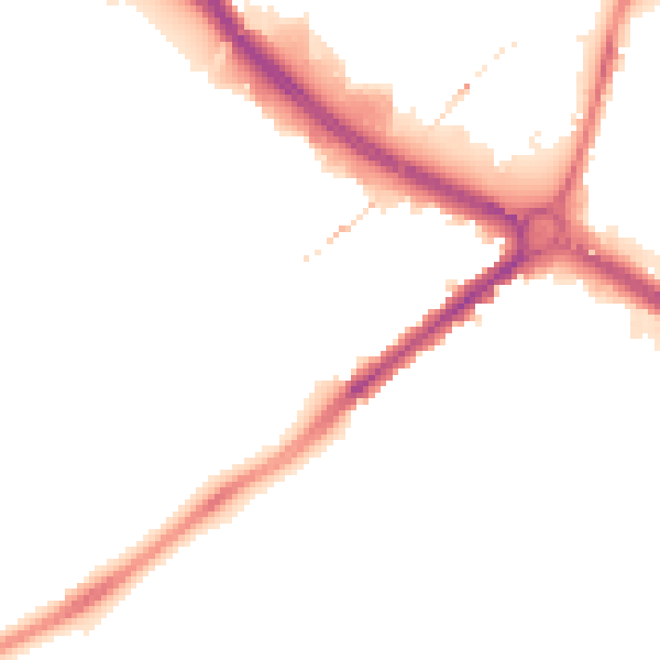 Night-time road noise heatmap for NG7 2JN
