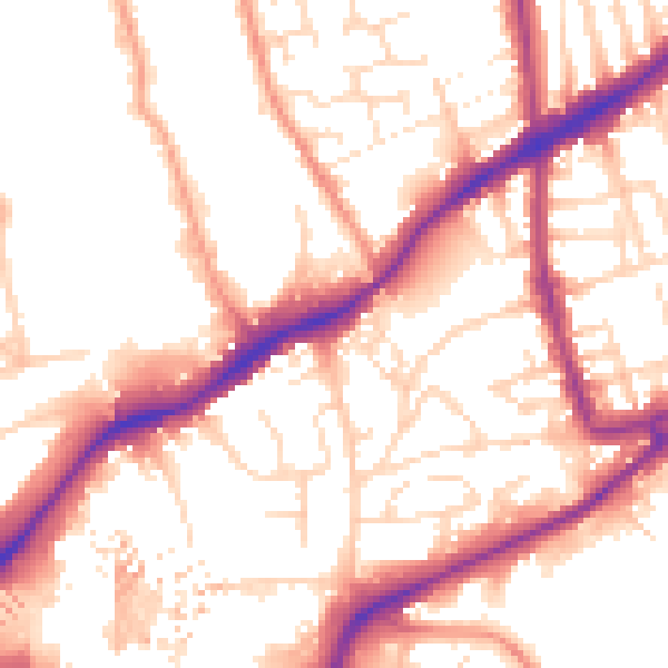 Daytime road noise heatmap for NG7 2LH