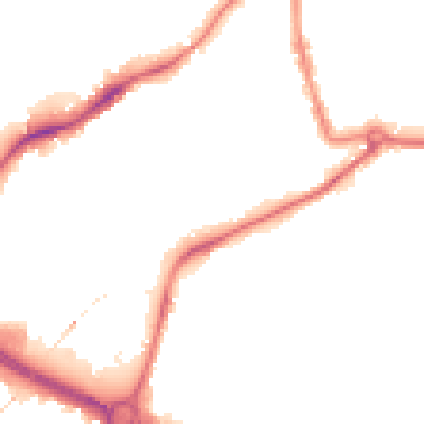 Night-time road noise heatmap for NG7 2LW