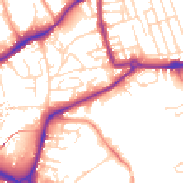 Daytime road noise heatmap for NG7 2NF