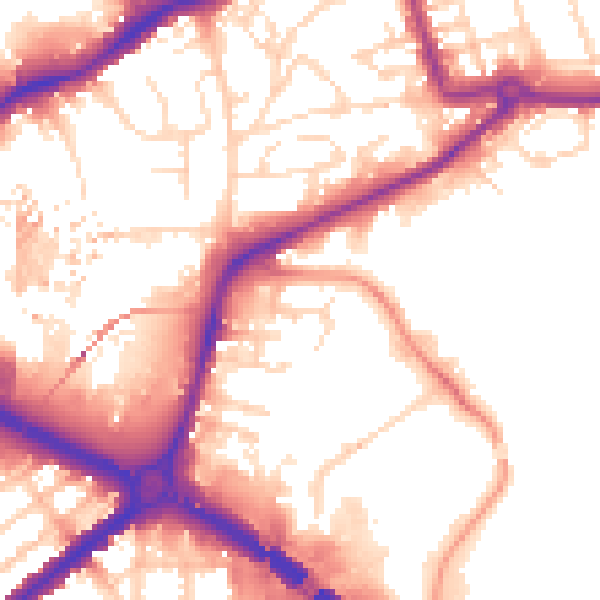Daytime road noise heatmap for NG7 2NQ