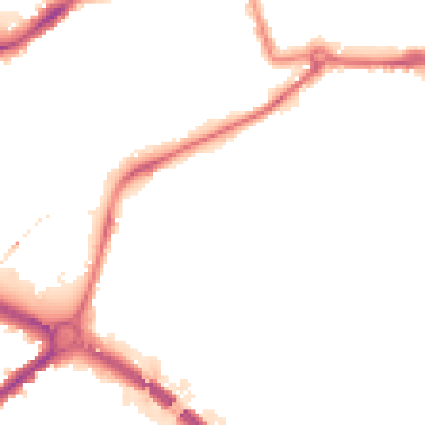 Night-time road noise heatmap for NG7 2PF