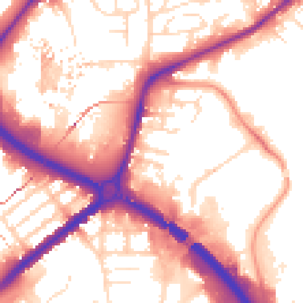 Daytime road noise heatmap for NG7 2PG