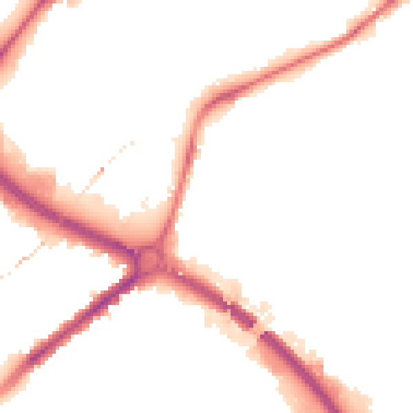 Night-time road noise heatmap for NG7 2PG