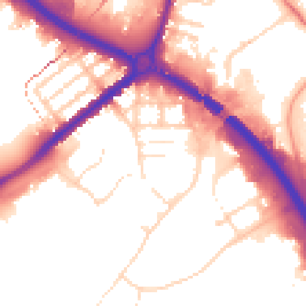 Daytime road noise heatmap for NG7 2RP