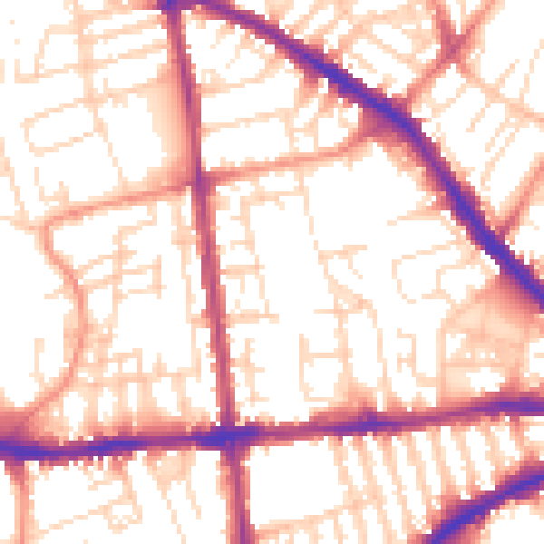 Daytime road noise heatmap for NG7 3AP