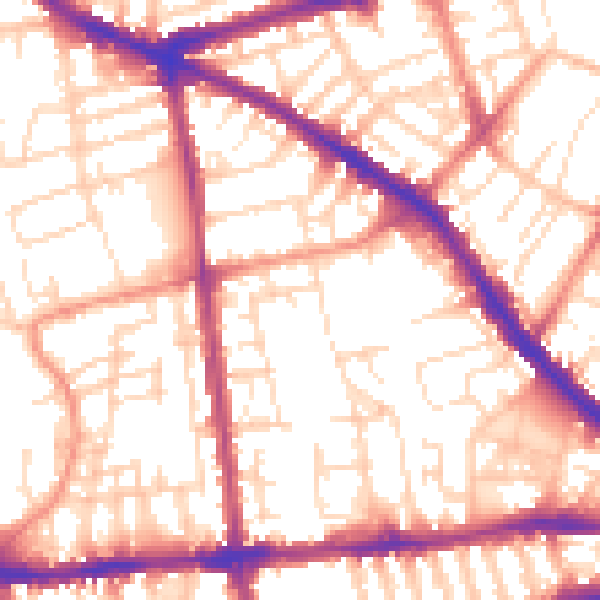 Daytime road noise heatmap for NG7 3AX