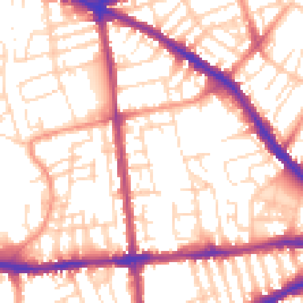 Daytime road noise heatmap for NG7 3AY