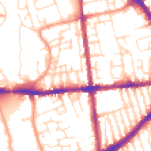 Daytime road noise heatmap for NG7 3BT