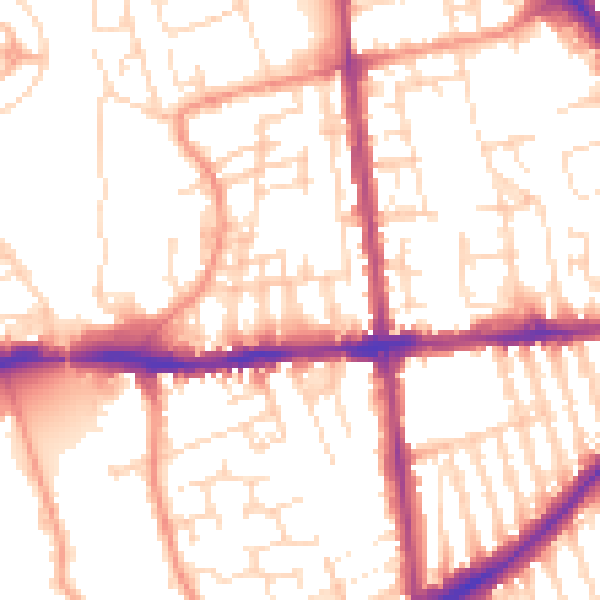 Daytime road noise heatmap for NG7 3BU