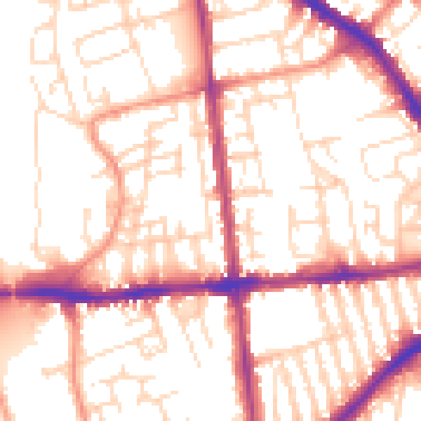 Daytime road noise heatmap for NG7 3DF