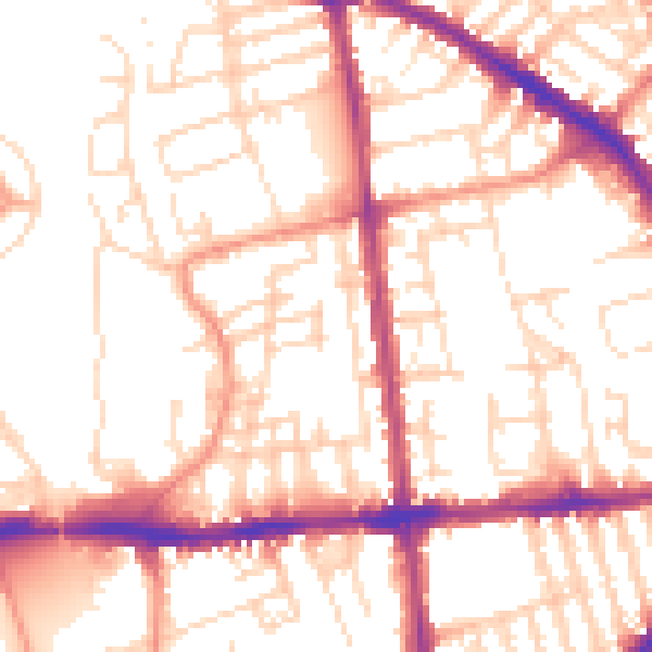 Daytime road noise heatmap for NG7 3DL