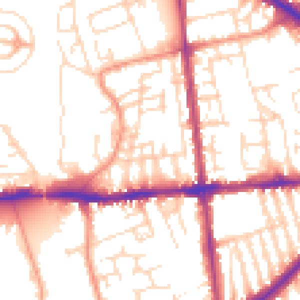 Daytime road noise heatmap for NG7 3EZ
