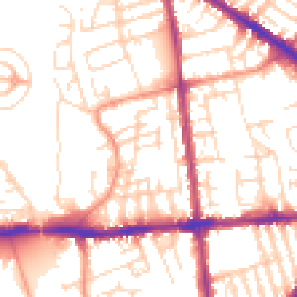 Daytime road noise heatmap for NG7 3FE