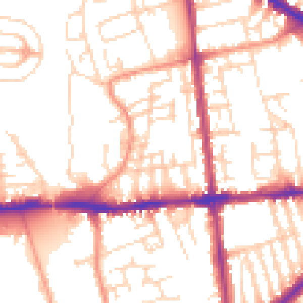 Daytime road noise heatmap for NG7 3FS