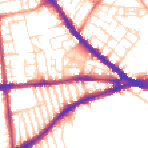 Daytime road noise heatmap for NG7 3FZ