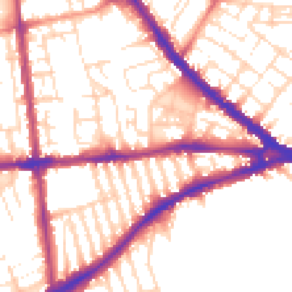 Daytime road noise heatmap for NG7 3HU