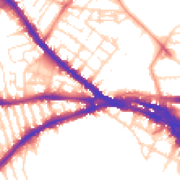 Daytime road noise heatmap for NG7 3JE