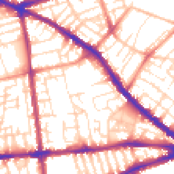Daytime road noise heatmap for NG7 3JJ