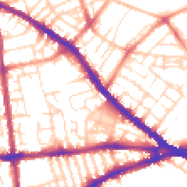 Daytime road noise heatmap for NG7 3JU