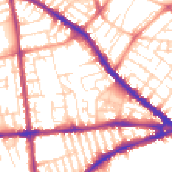 Daytime road noise heatmap for NG7 3JX