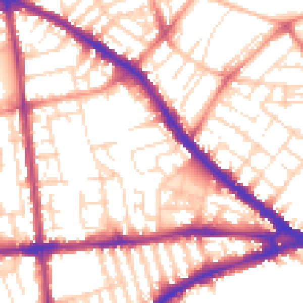 Daytime road noise heatmap for NG7 3LW