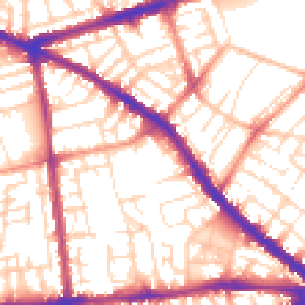 Daytime road noise heatmap for NG7 3PH